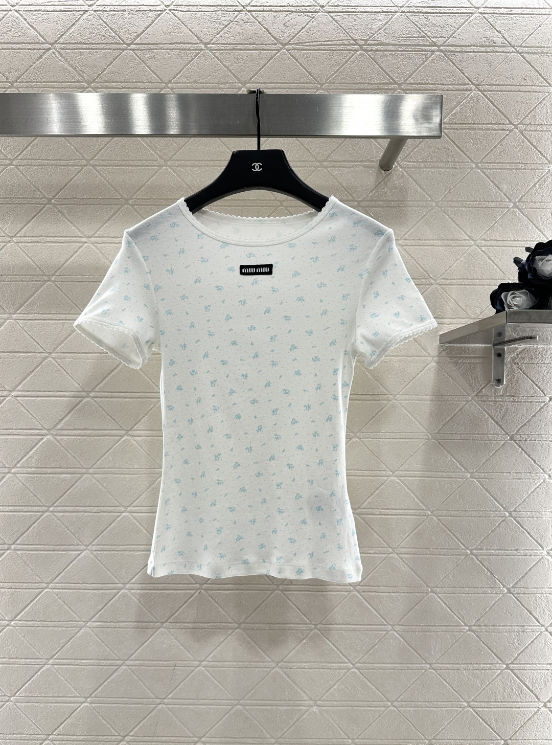 ♥Miuni*♥2025新品上架 圆领碎花短袖定制YB斜纹全棉材质，清透舒适，弹力十足，圆领短袖裁剪，领