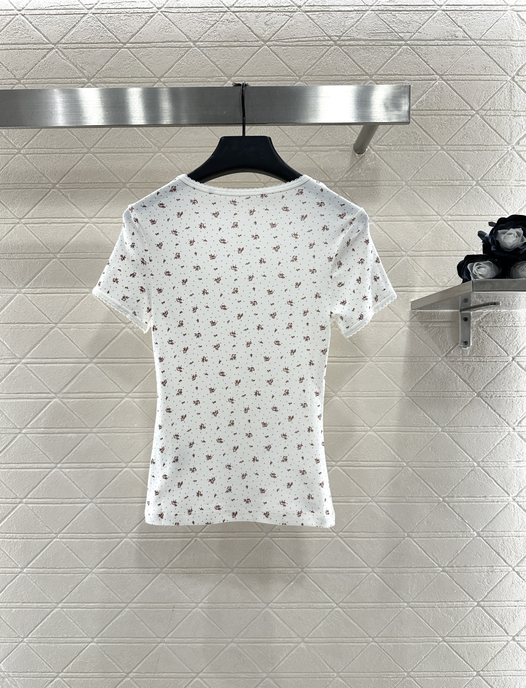 ♥Miuni*♥2025新品上架 圆领碎花短袖定制YB斜纹全棉材质，清透舒适，弹力十足，圆领短袖裁剪，领