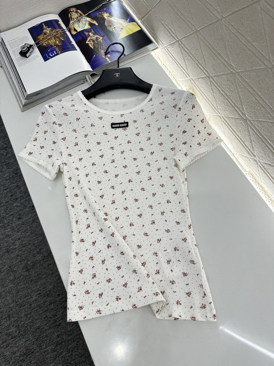 ♥Miuni*♥2025新品上架 圆领碎花短袖定制YB斜纹全棉材质，清透舒适，弹力十足，圆领短袖裁剪，领