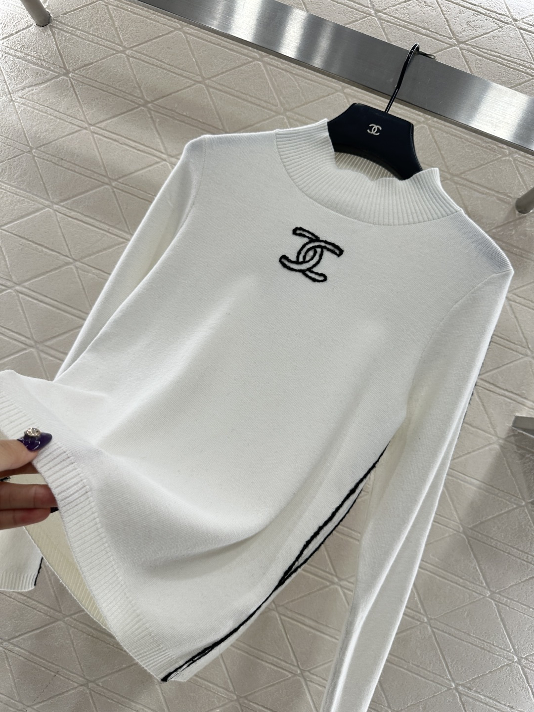 ♥Chane*♥2025新品上架 立领针织打底25coco滑雪🎿系列#定制YB羊毛纱线织造，质感细腻，穿