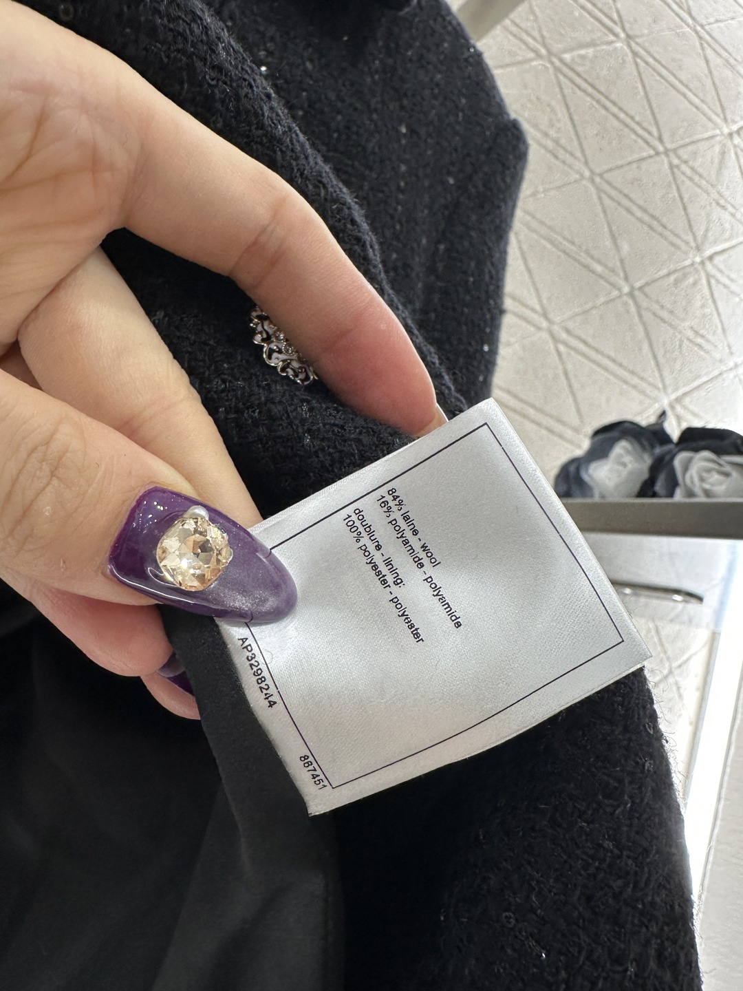 ♥Chane*♥2025新品上架 格纹粗花呢珠片洋装外套定制YB进口粗纺羊毛呢材质，肌理明显，质感上乘，