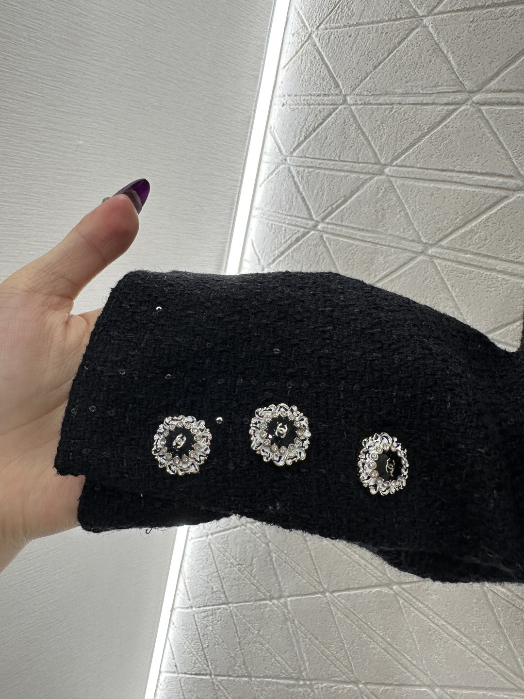 ♥Chane*♥2025新品上架 格纹粗花呢珠片洋装外套定制YB进口粗纺羊毛呢材质，肌理明显，质感上乘，