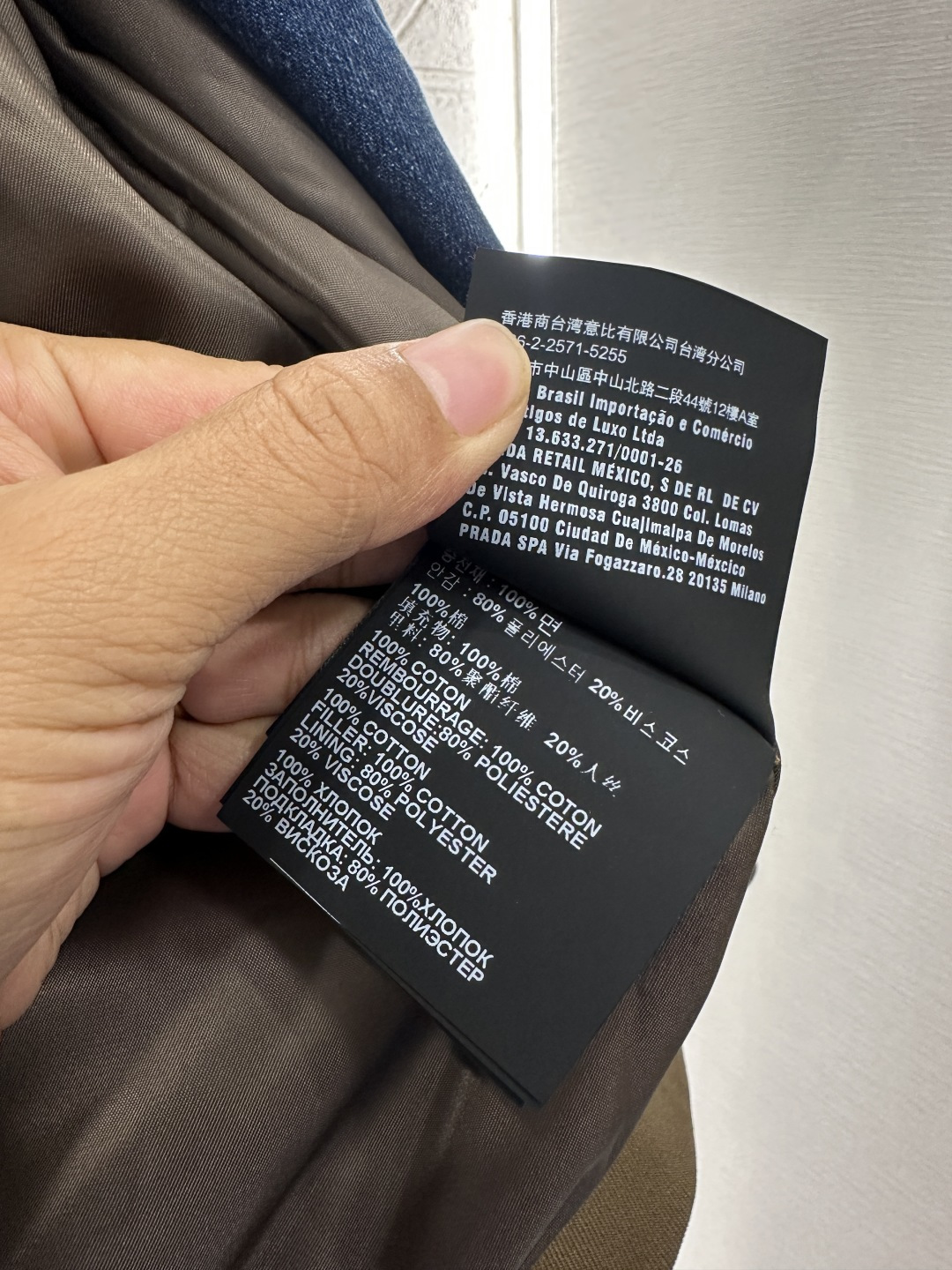 ♥Miumi*♥2025新品上架 撞色螺纹拉链牛仔棉服外套定制YB斜纹棉牛仔材质，酵素水洗工艺，磨白做旧