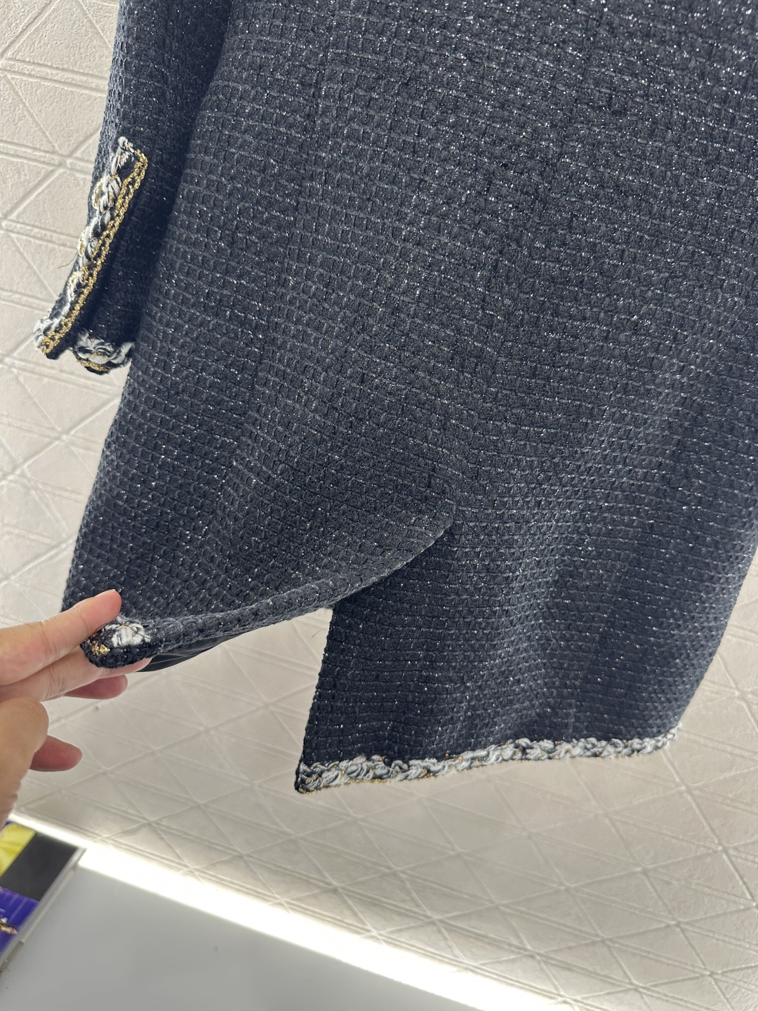 ♥Chane*♥2025新品上架 圆领捆边编织洋装长款外套定制YB进口粗纺羊毛呢材质，质感高级，品相十足