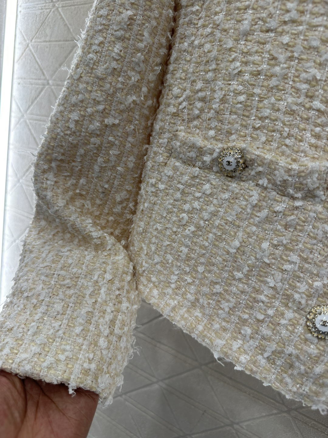 ♥Chane*♥2025新品上架 粗纺圆领洋装外套定制YB进口粗纺羊毛呢材质，肌理明显，毛料肉眼可见，质