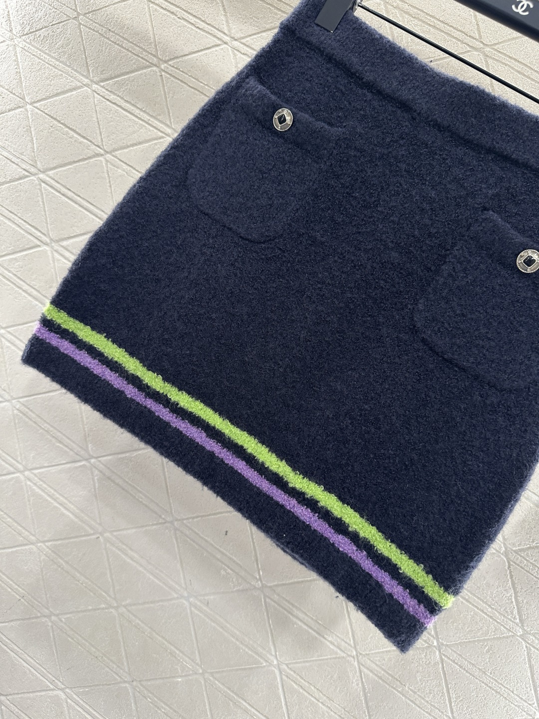 ♥Chane*♥2025新品上架 羊绒针织条纹包臀短裙25coco滑雪🎿系列#定制YB羊绒纱线织造，质感