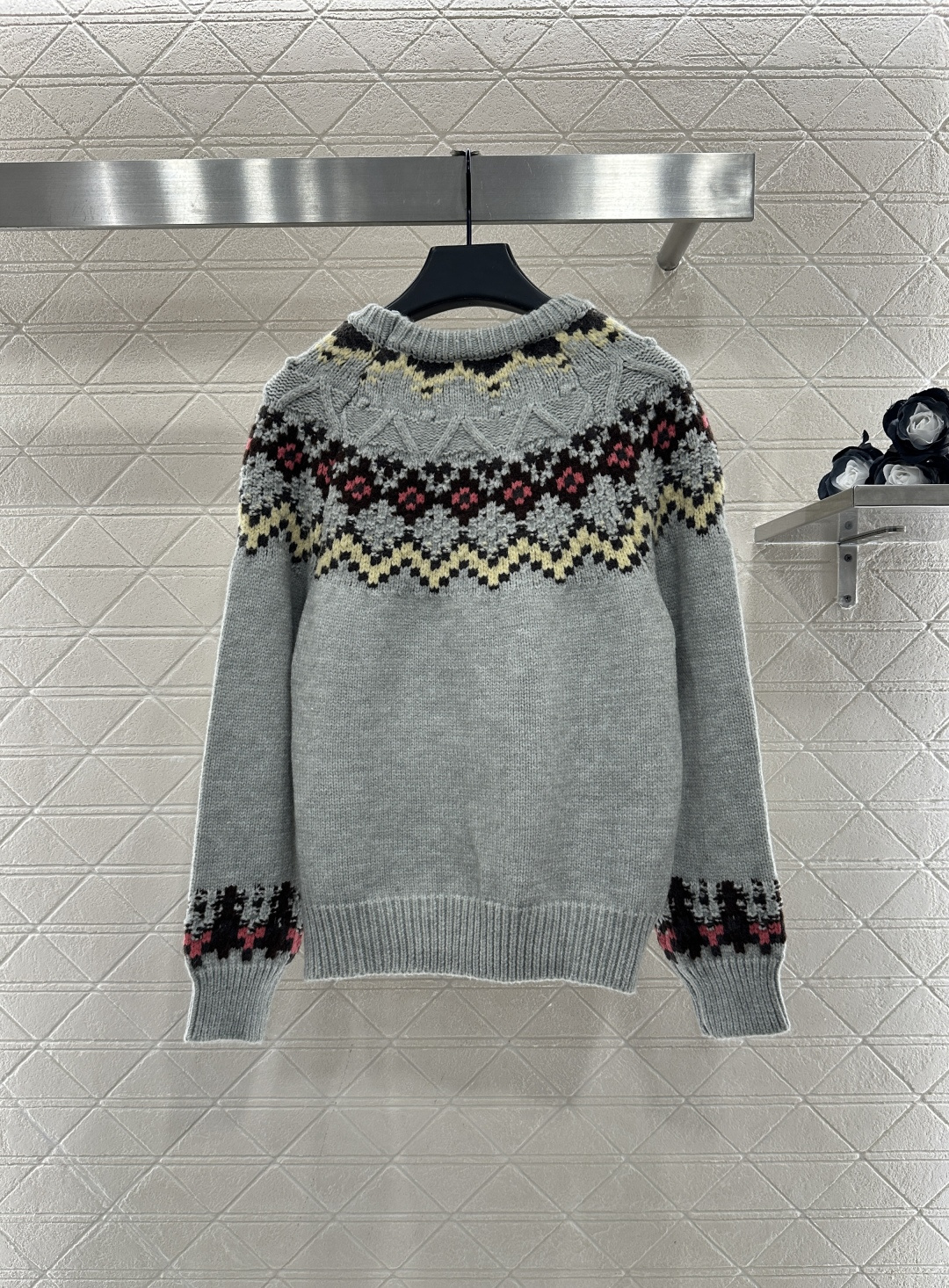 ♥Chane*♥2025新品上架 重工钩花圆领套头毛衣25coco圣诞🧑‍🎄滑雪🎿系列#定制YB羊绒针织