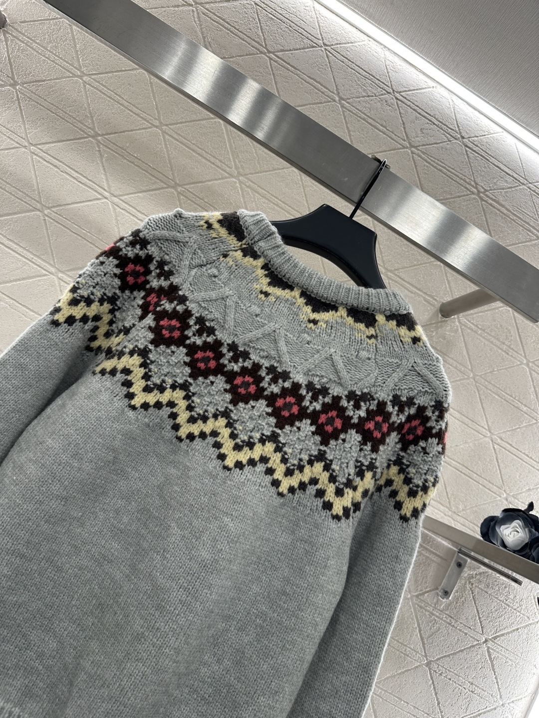 ♥Chane*♥2025新品上架 重工钩花圆领套头毛衣25coco圣诞🧑‍🎄滑雪🎿系列#定制YB羊绒针织