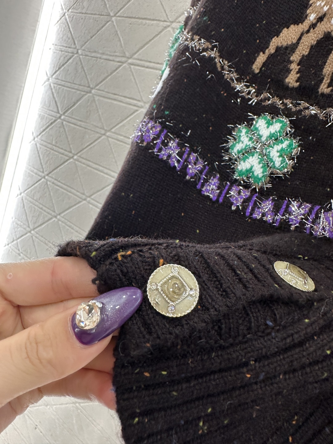 ♥Chane*♥2025新品上架 重工钩花圆领针织开衫25coco圣诞🧑‍🎄滑雪🎿系列#定制YB羊绒针织