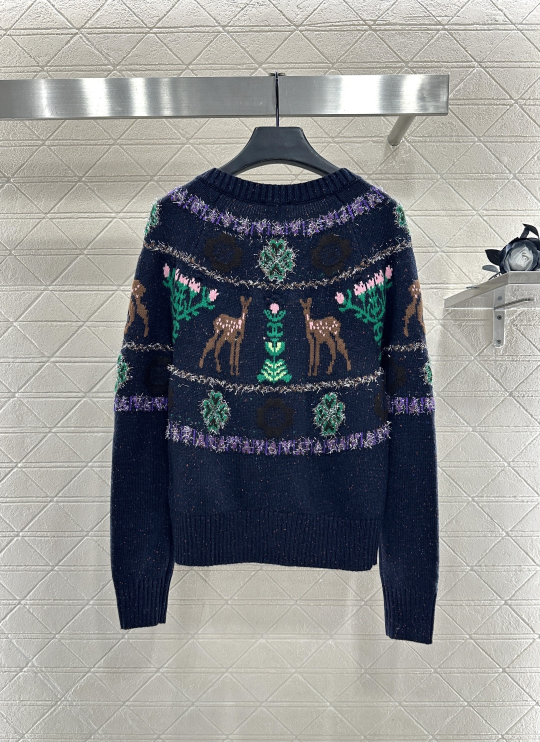 ♥Chane*♥2025新品上架 重工钩花圆领针织开衫25coco圣诞🧑‍🎄滑雪🎿系列#定制YB羊绒针织