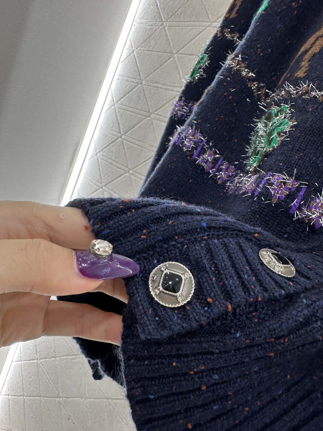 ♥Chane*♥2025新品上架 重工钩花圆领针织开衫25coco圣诞🧑‍🎄滑雪🎿系列#定制YB羊绒针织