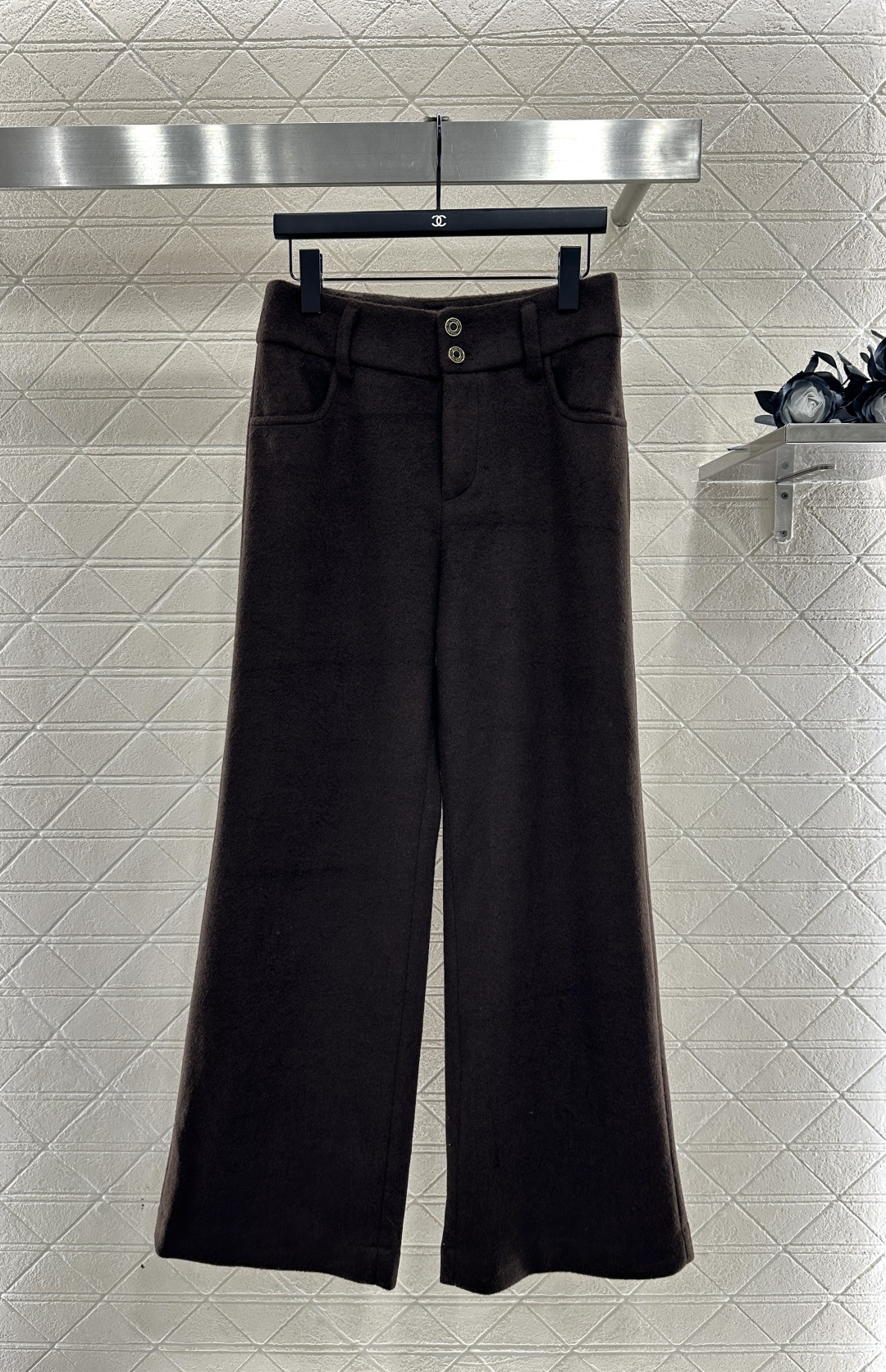 ♥Miumi*♥2025新品上架 立领外套长裤套装定制YB进口人棉材质，工艺处理，呈现出毛绒肌理，柔软细