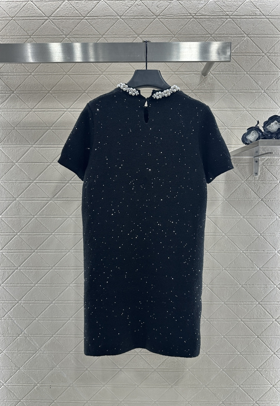 ♥Chane*♥2025新品上架 珍珠环脖针织连衣裙定制YB羊毛纱线织造，质感高级，舒适柔软，圆领针织裙