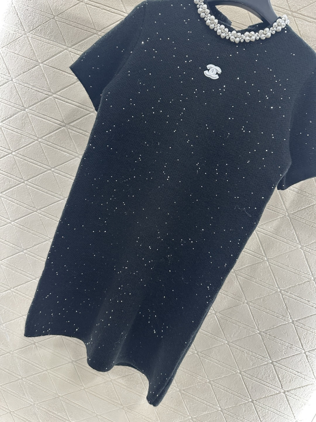 ♥Chane*♥2025新品上架 珍珠环脖针织连衣裙定制YB羊毛纱线织造，质感高级，舒适柔软，圆领针织裙