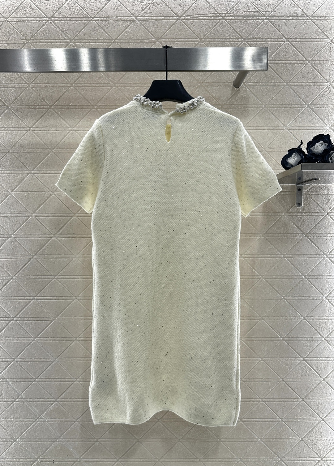 ♥Chane*♥2025新品上架 珍珠环脖针织连衣裙定制YB羊毛纱线织造，质感高级，舒适柔软，圆领针织裙