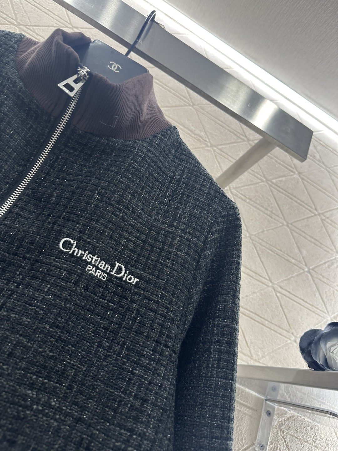 ♥Dio*♥2025新品上架 编织毛呢夹克外套定制YB进口粗花呢材质，肌理明显，质感舒适，夹克外套剪裁，