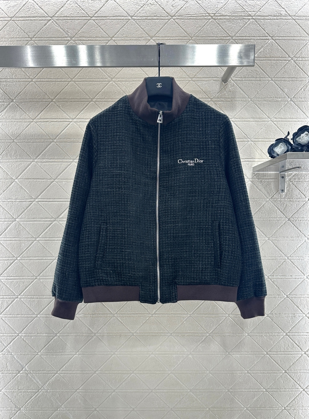 ♥Dio*♥2025新品上架 编织毛呢夹克外套定制YB进口粗花呢材质，肌理明显，质感舒适，夹克外套剪裁，