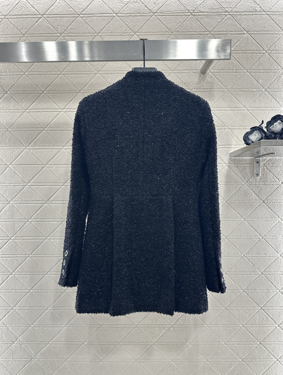 ♥Chane*♥2025新品上架 立领编织中长款外套定制YB进口粗纺羊毛呢材质，质感高级，品相十足，立领