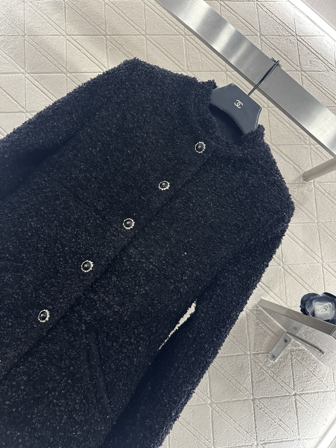 ♥Chane*♥2025新品上架 立领编织中长款外套定制YB进口粗纺羊毛呢材质，质感高级，品相十足，立领