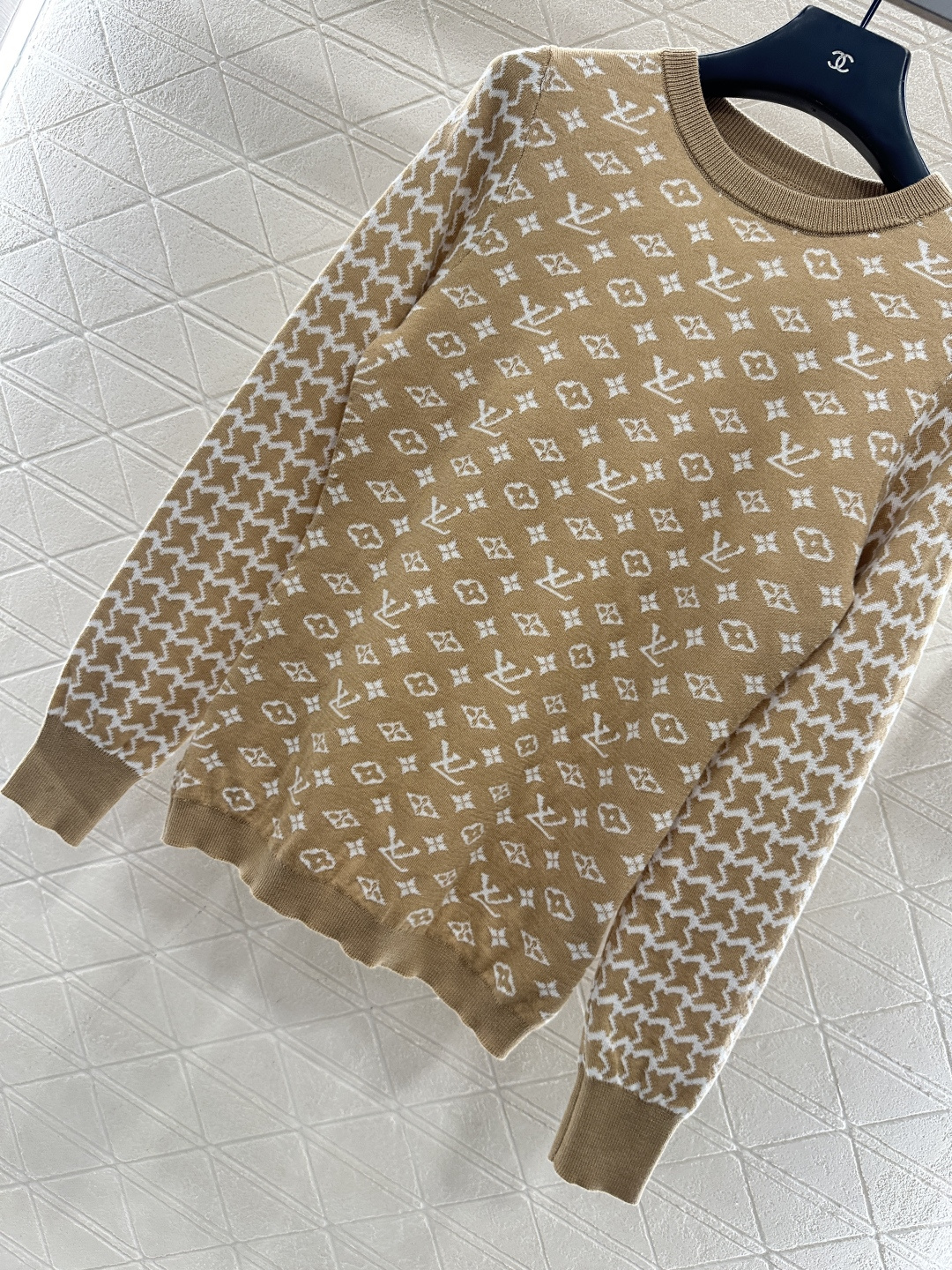 ♥Louis vuitto*♥2025新品上架 提花圆领长袖毛衣定制YB羊毛针织材质，质感高级，舒适柔软