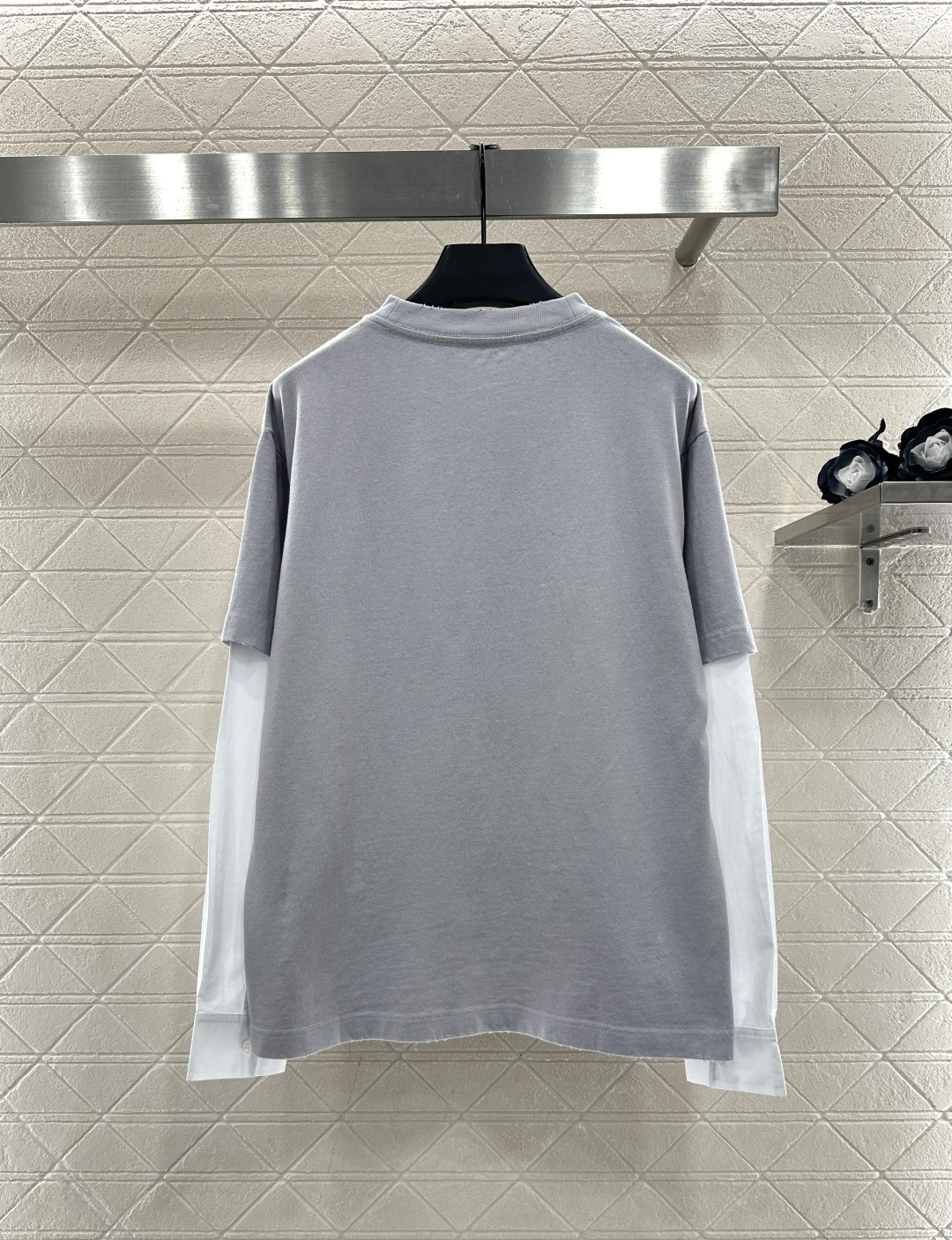 ♥Acne studio*♥2025新品上架 假两件撞色全棉长袖定制YB斜纹全棉材质，透气舒适，质感十足