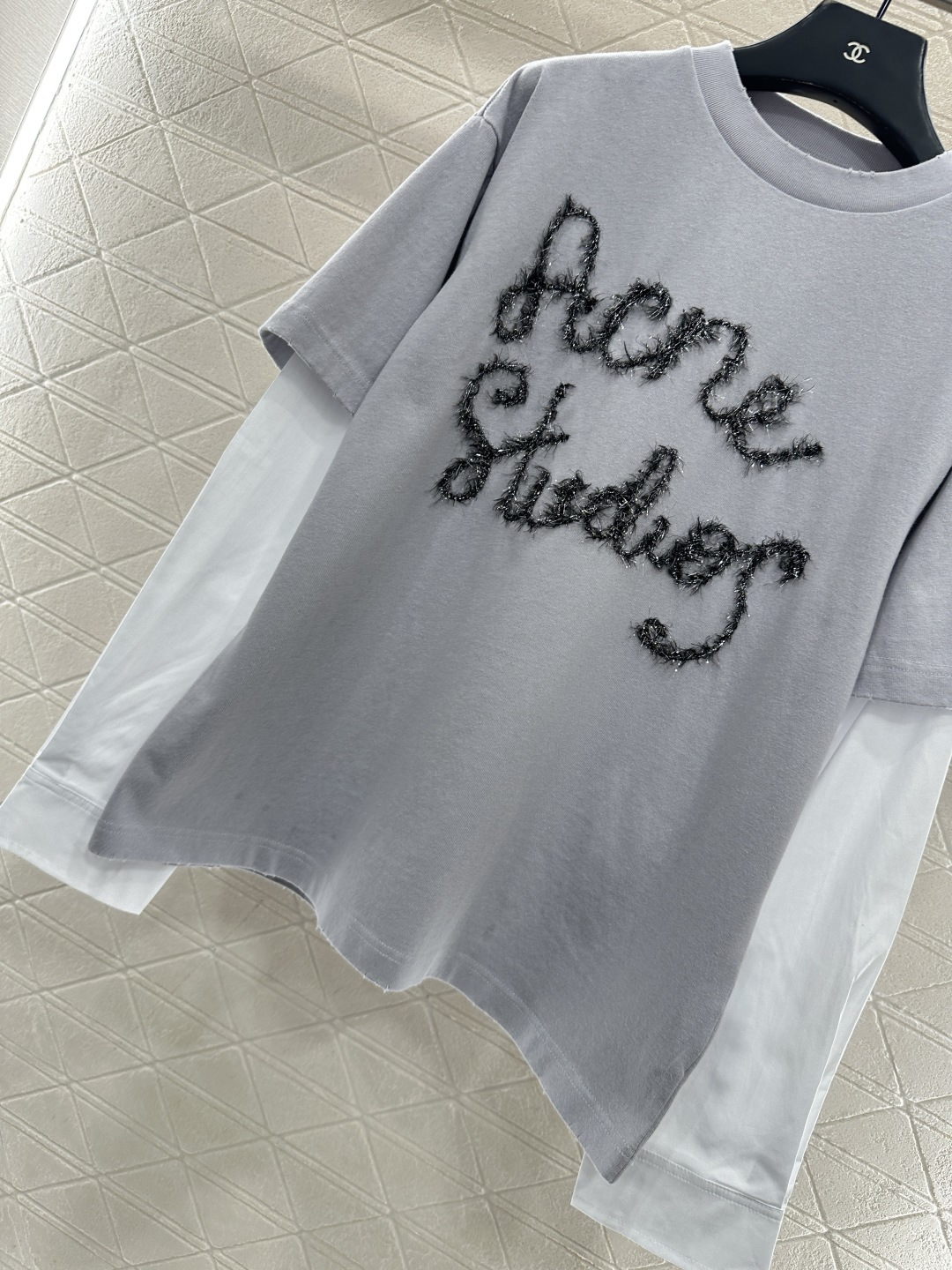 ♥Acne studio*♥2025新品上架 假两件撞色全棉长袖定制YB斜纹全棉材质，透气舒适，质感十足