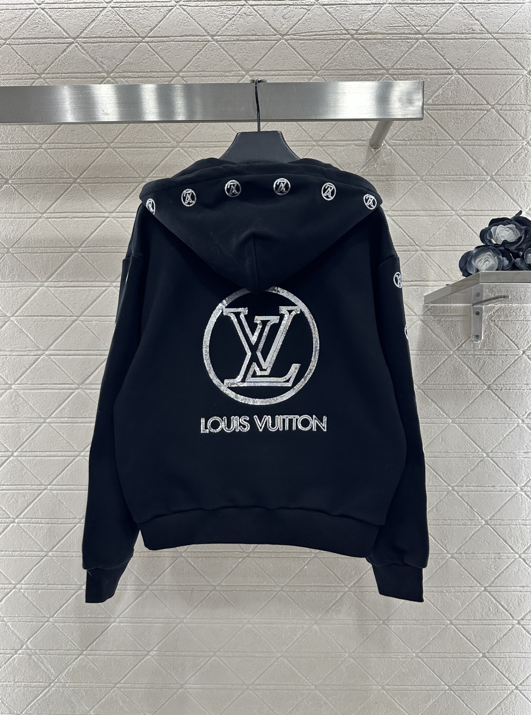 ♥Louis vuitto*♥2025新品上架 连帽亮片徽标外套长裤套装定制YB斜纹全棉材质，秋冬保暖厚