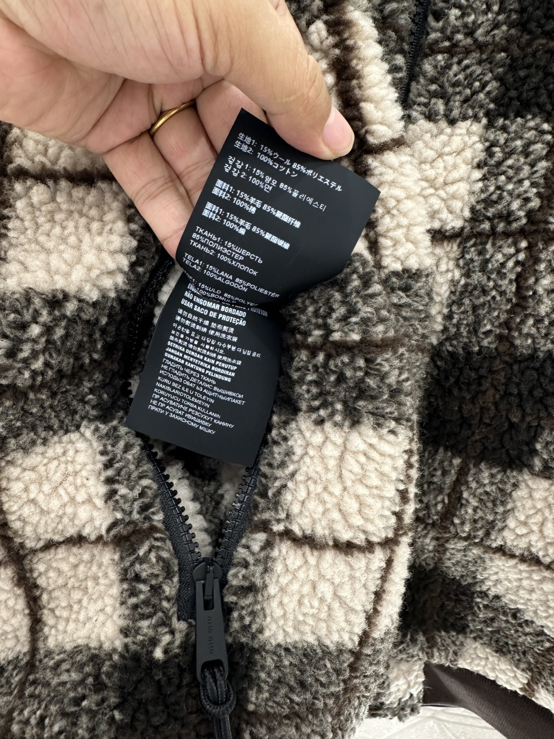 ♥Miumi*♥2025新品上架 两面穿连帽泰迪羊羔外套定制YB泰迪羊羔绒➕斜纹牛仔材质，毛量充足，防风