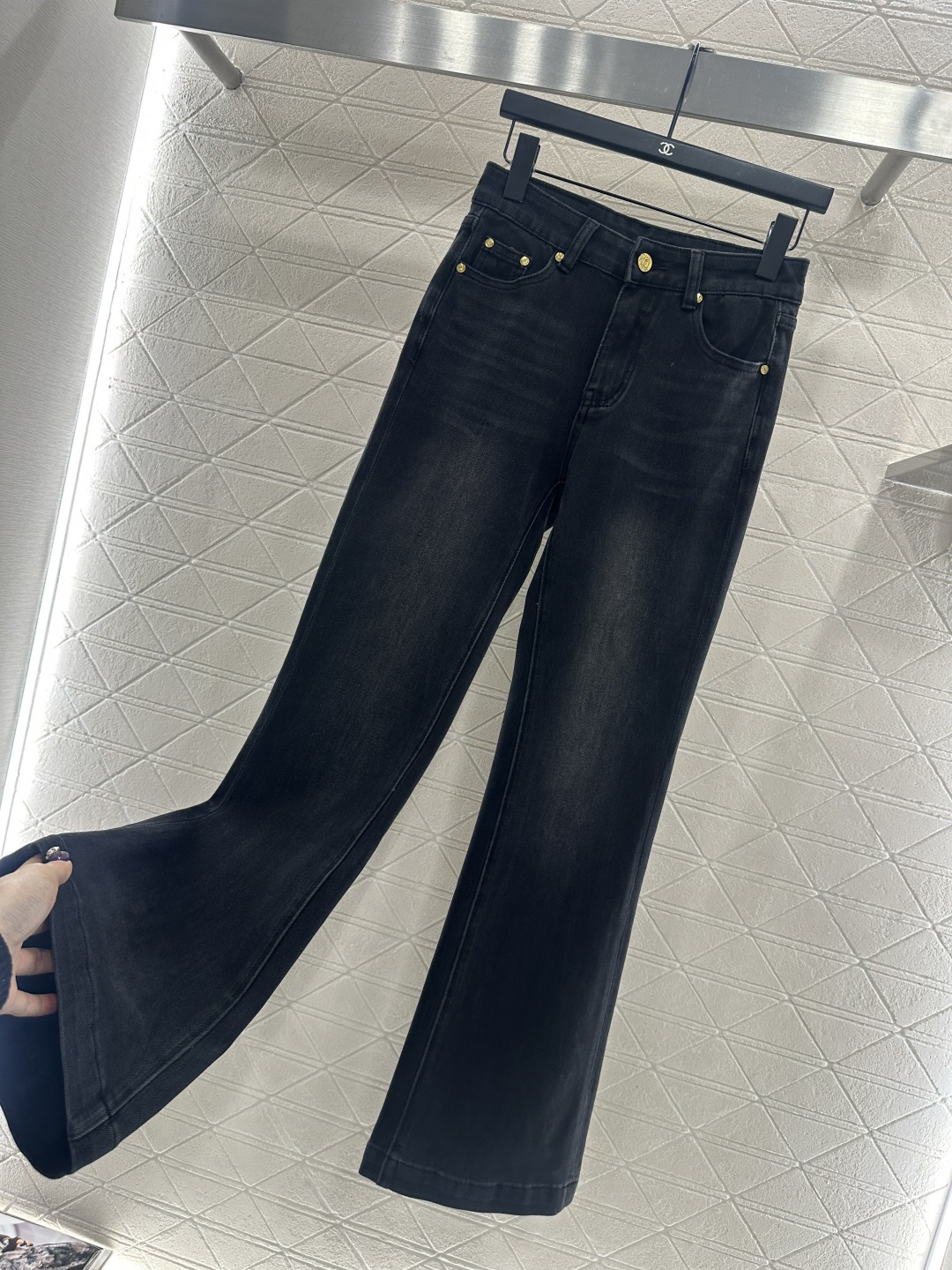 ♥Chane*♥2025新品上架 复古牛仔微喇长裤定制YB斜纹棉牛仔材质，舒适弹力，穿搭有型，弹力微喇长