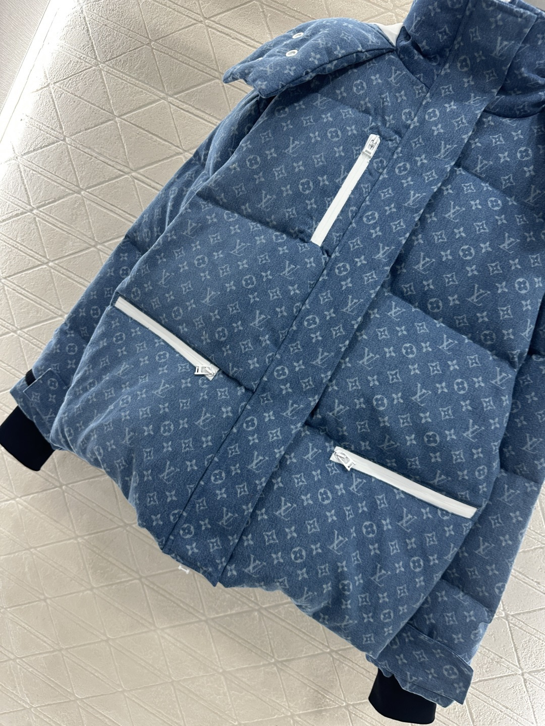 ♥Louis vuitto*♥2025新品上架 可拆卸连帽激光牛仔羽绒服定制YB斜纹棉牛仔材质，其工艺还
