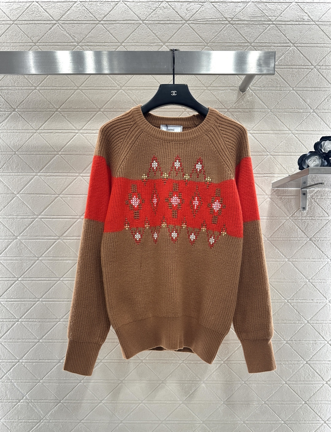 ♥Ami*♥2025新品上架 钩花撞色针织毛衣圣诞限定系列#定制YB羊毛纱线织造，质感高级，舒适柔软，圆