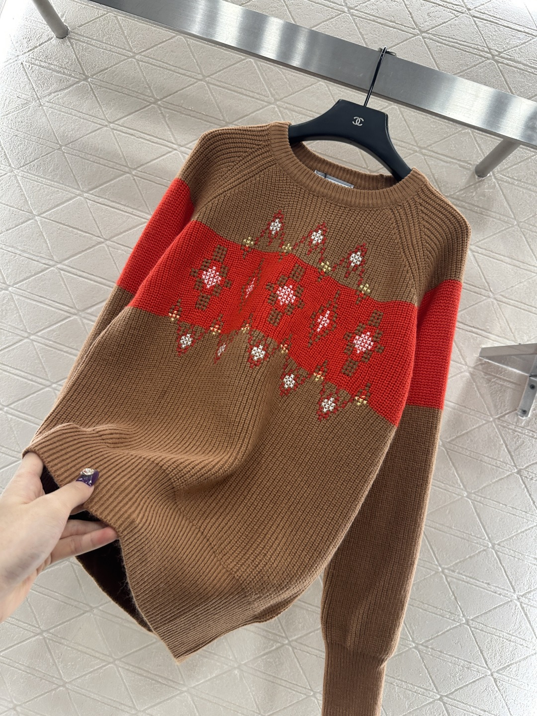 ♥Ami*♥2025新品上架 钩花撞色针织毛衣圣诞限定系列#定制YB羊毛纱线织造，质感高级，舒适柔软，圆