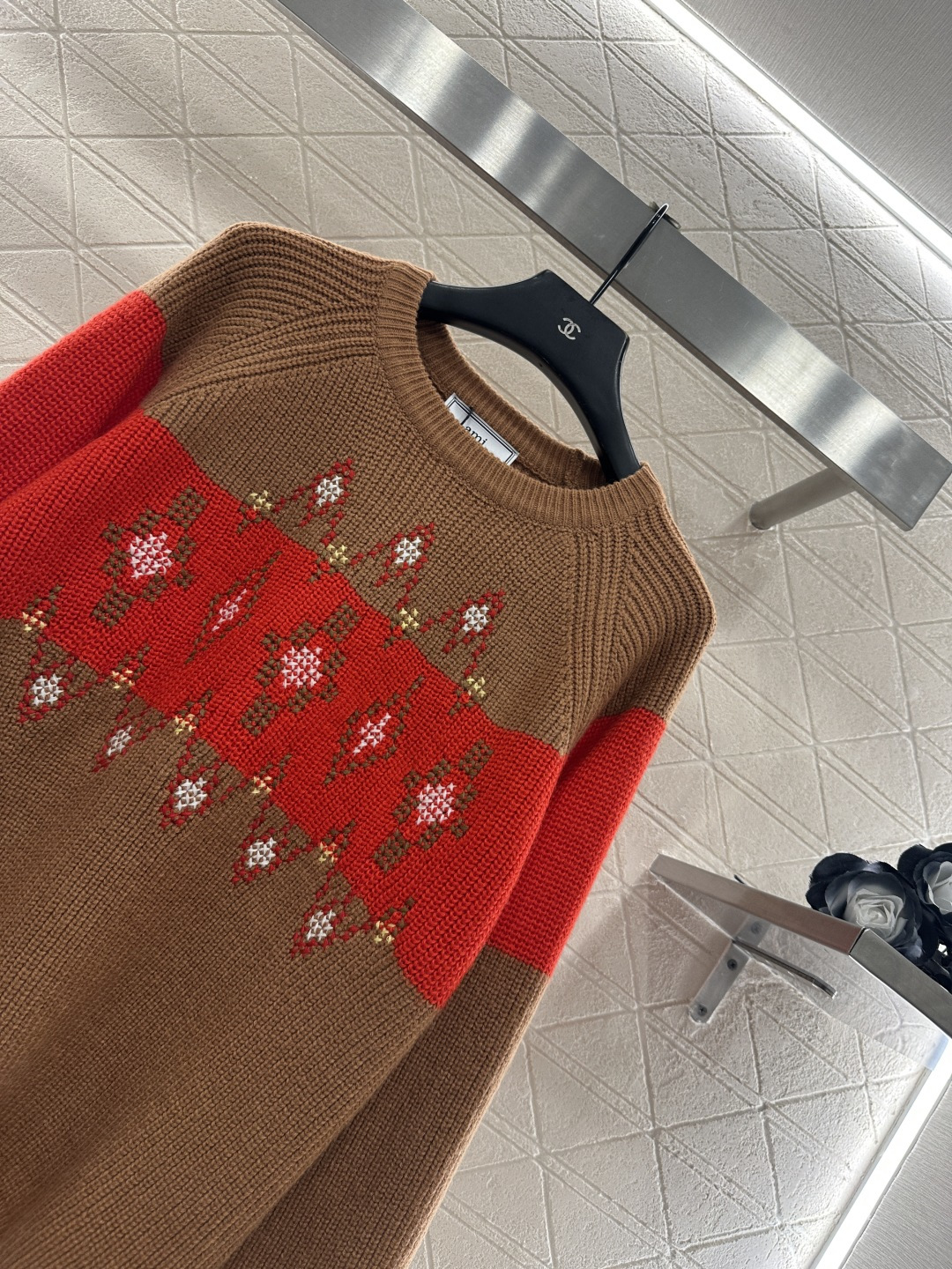 ♥Ami*♥2025新品上架 钩花撞色针织毛衣圣诞限定系列#定制YB羊毛纱线织造，质感高级，舒适柔软，圆