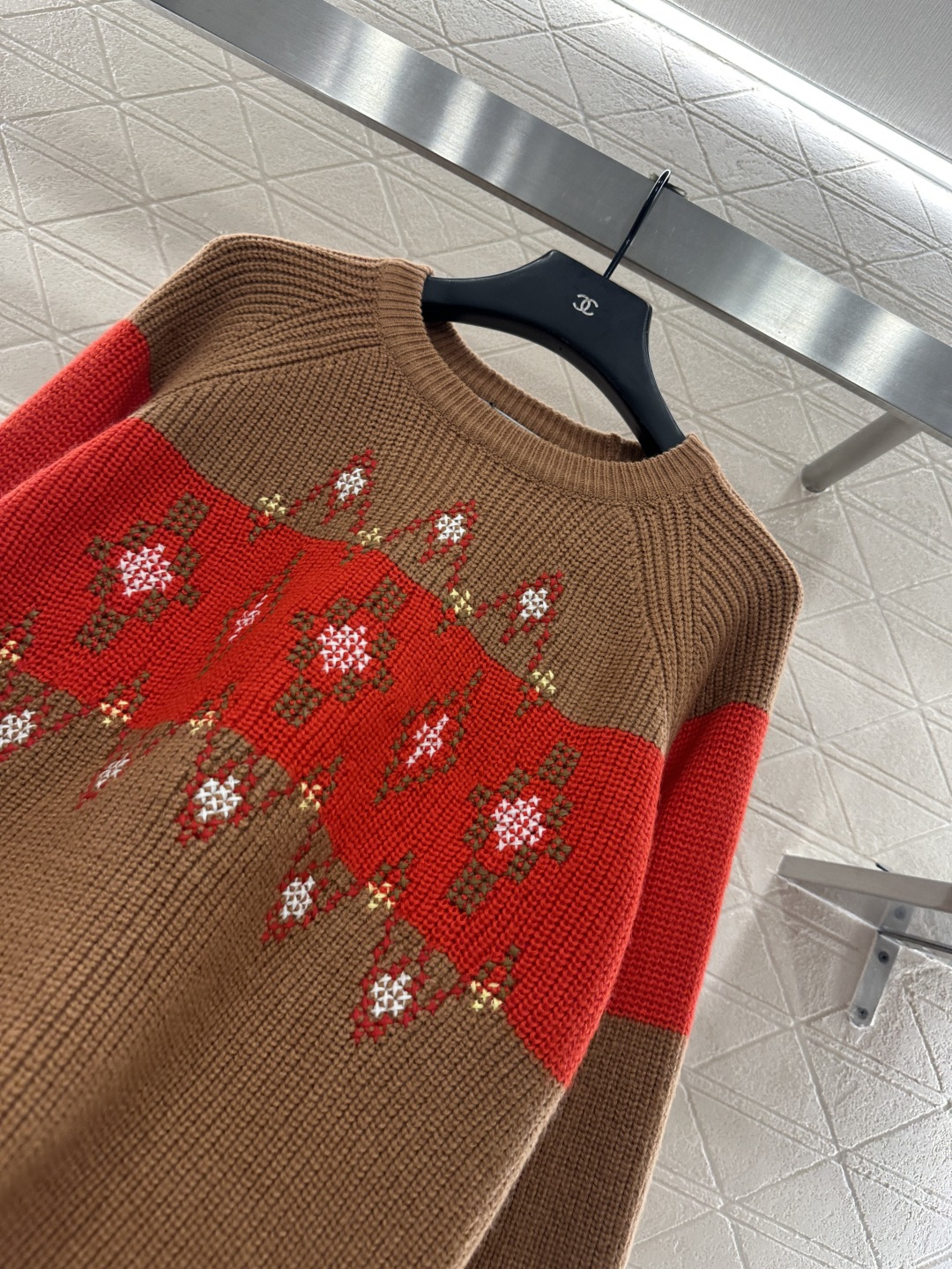 ♥Ami*♥2025新品上架 钩花撞色针织毛衣圣诞限定系列#定制YB羊毛纱线织造，质感高级，舒适柔软，圆