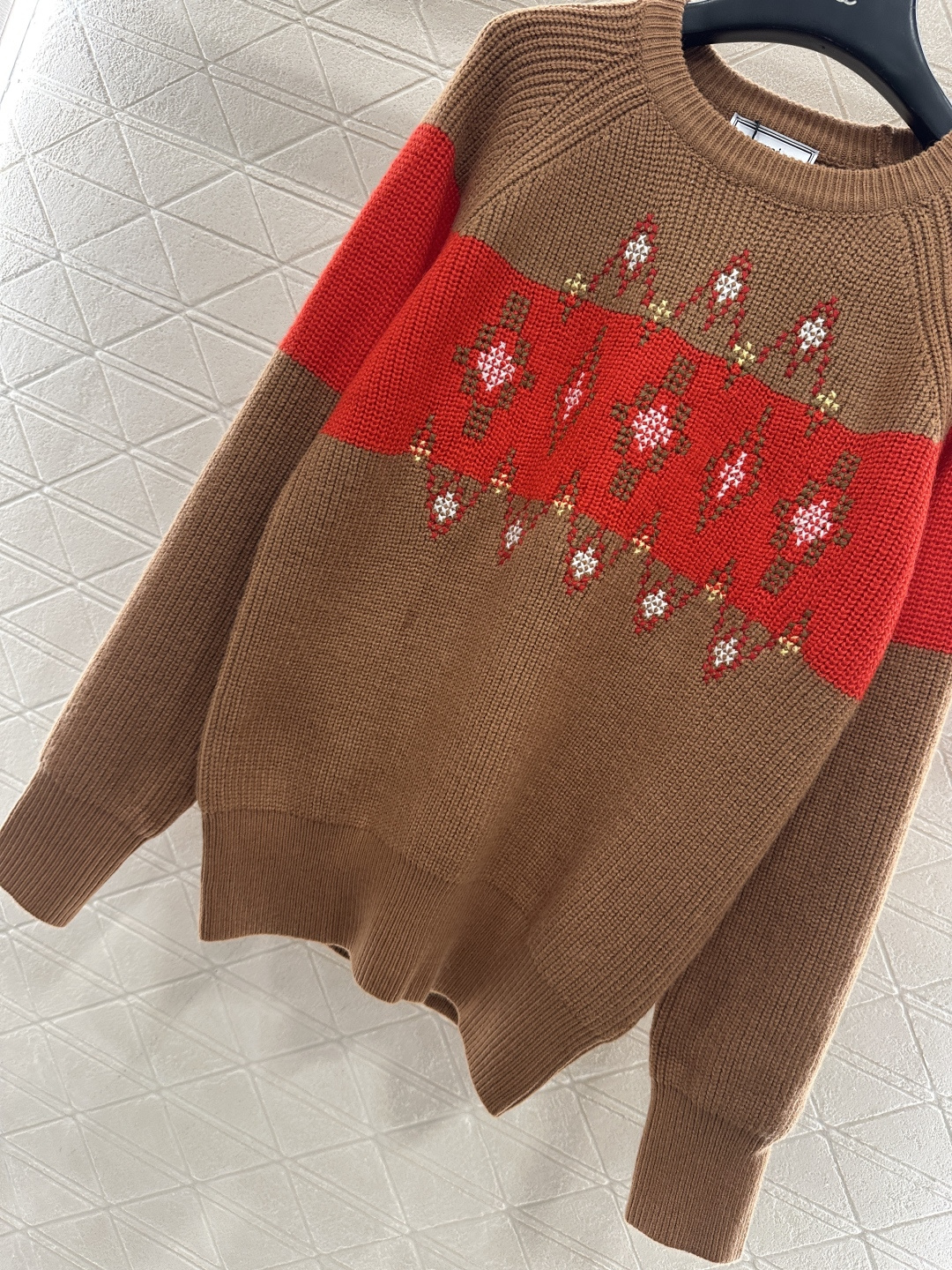 ♥Ami*♥2025新品上架 钩花撞色针织毛衣圣诞限定系列#定制YB羊毛纱线织造，质感高级，舒适柔软，圆