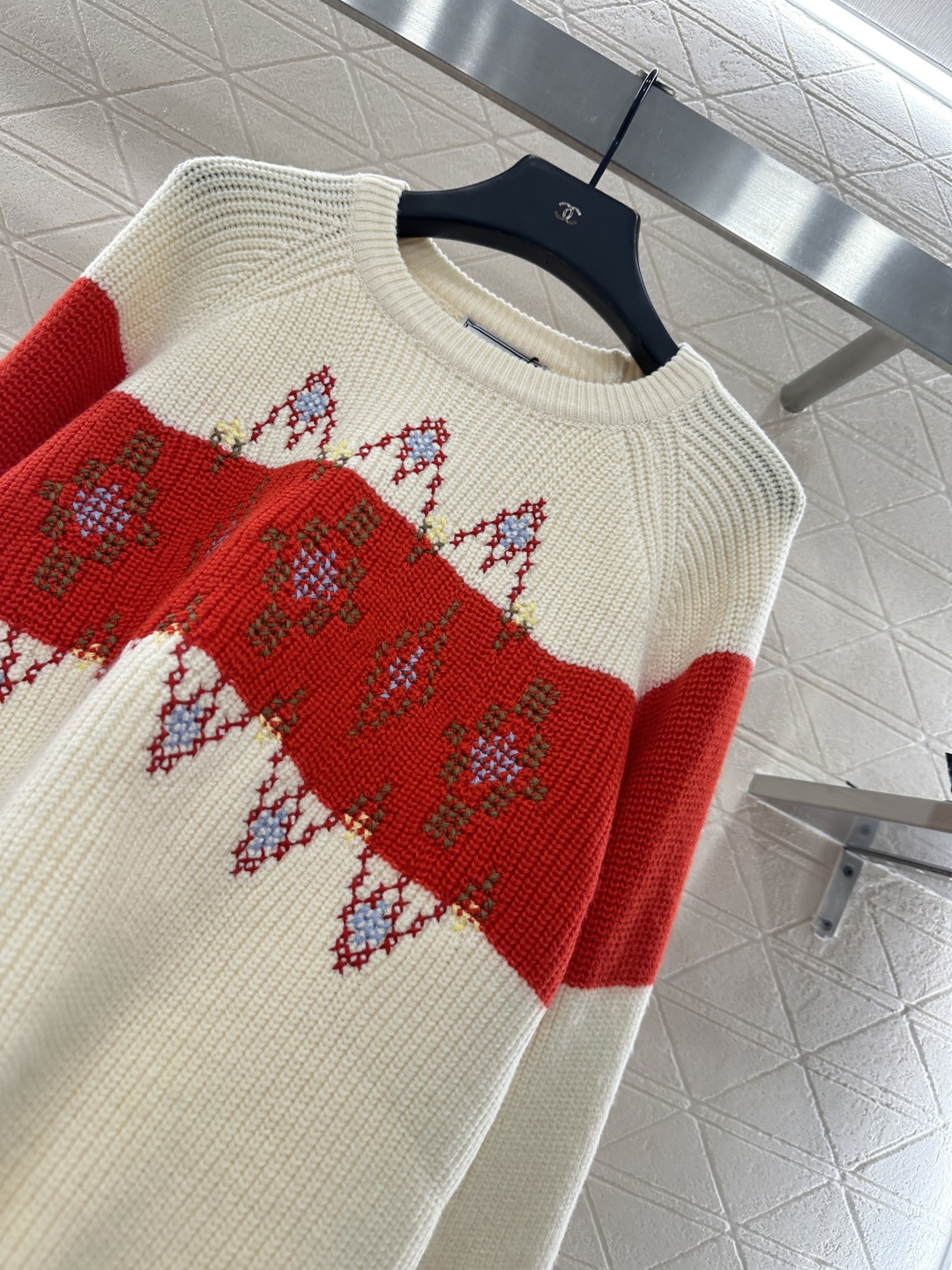 ♥Ami*♥2025新品上架 钩花撞色针织毛衣圣诞限定系列#定制YB羊毛纱线织造，质感高级，舒适柔软，圆