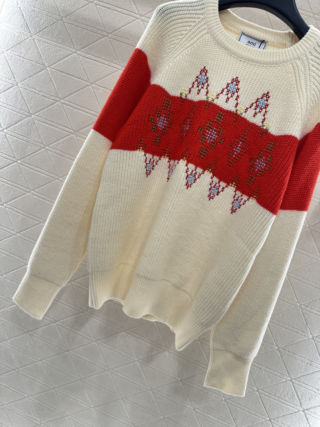 ♥Ami*♥2025新品上架 钩花撞色针织毛衣圣诞限定系列#定制YB羊毛纱线织造，质感高级，舒适柔软，圆