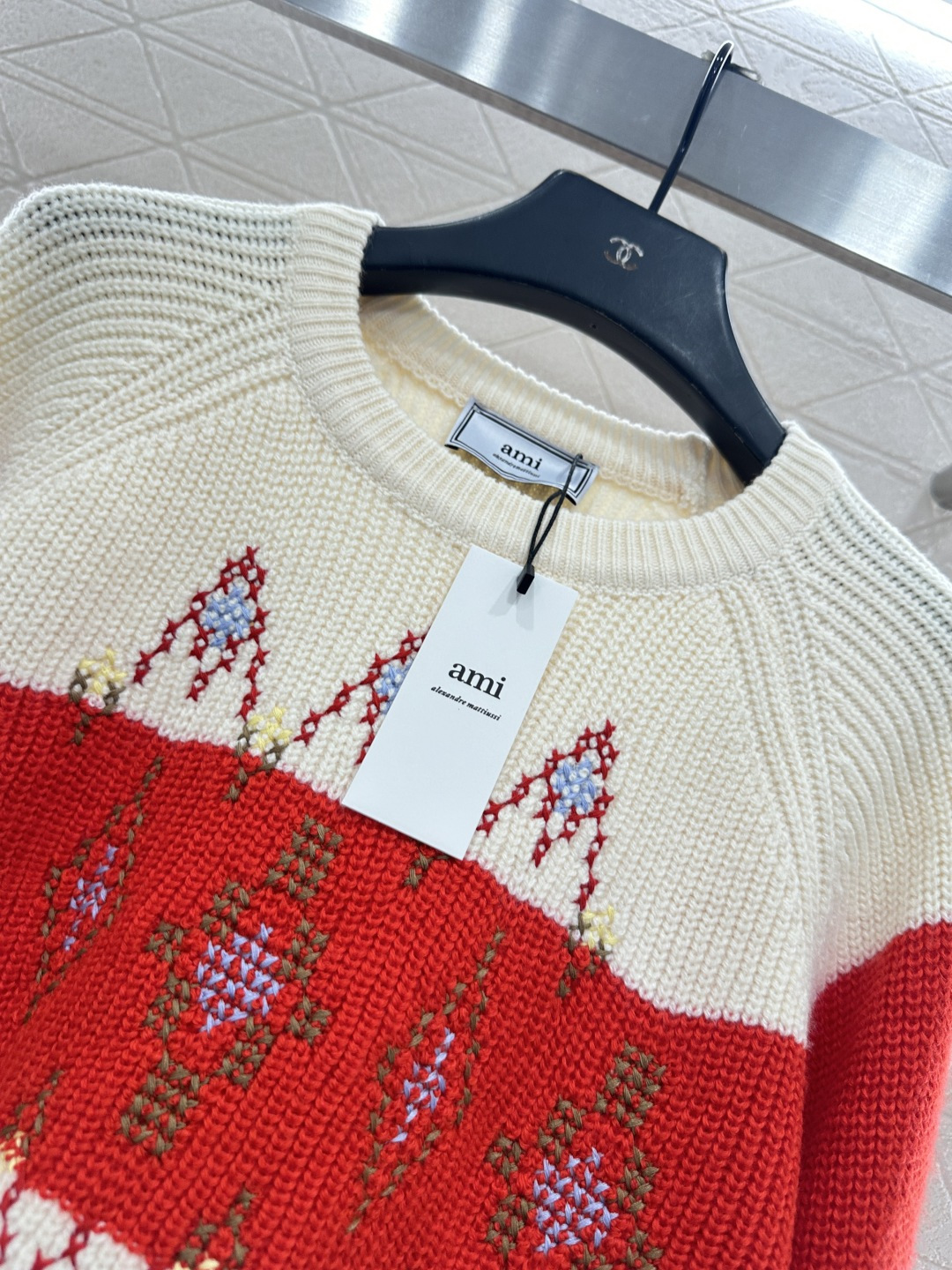 ♥Ami*♥2025新品上架 钩花撞色针织毛衣圣诞限定系列#定制YB羊毛纱线织造，质感高级，舒适柔软，圆