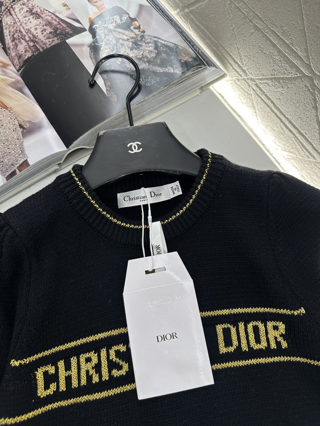 ♥Dio*♥2025新品上架 泡泡袖针织上衣定制YB羊毛纱线织造，柔软舒适，洋气显瘦，圆领泡泡袖毛衣剪裁