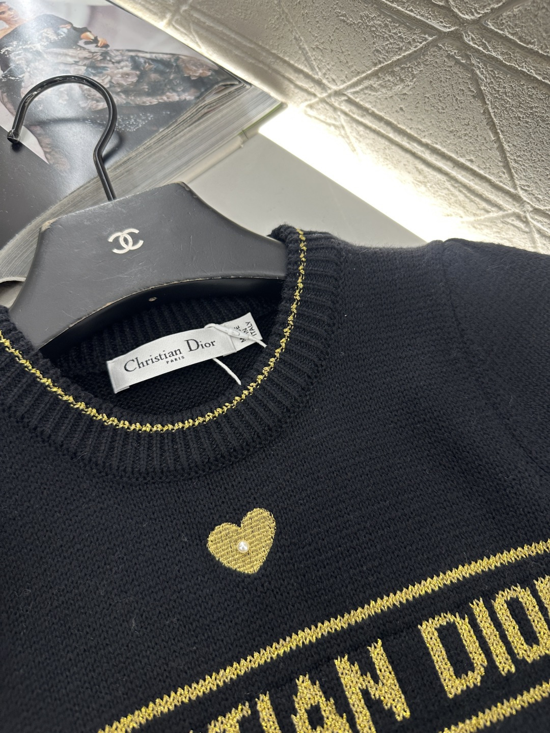 ♥Dio*♥2025新品上架 泡泡袖针织上衣定制YB羊毛纱线织造，柔软舒适，洋气显瘦，圆领泡泡袖毛衣剪裁