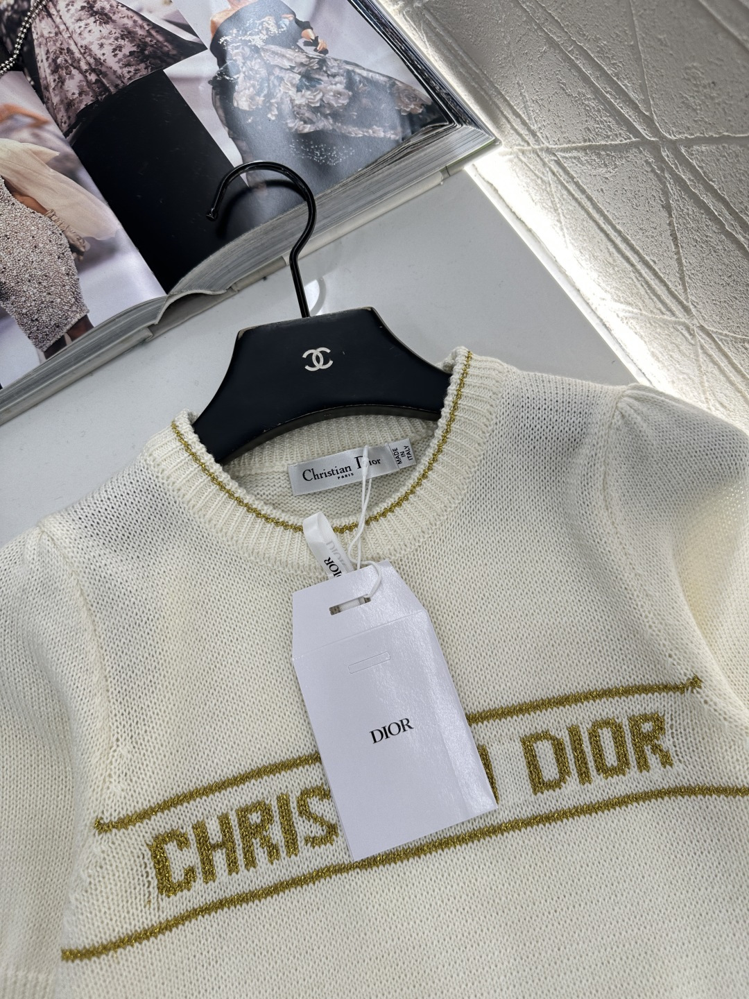 ♥Dio*♥2025新品上架 泡泡袖针织上衣定制YB羊毛纱线织造，柔软舒适，洋气显瘦，圆领泡泡袖毛衣剪裁