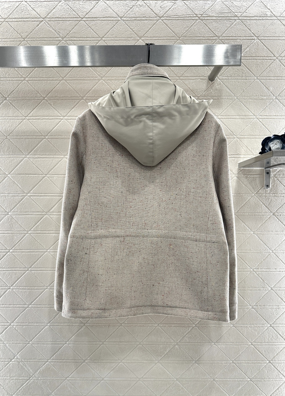 ♥lP。*♥2025新品上架 可拆卸连帽毛呢外套定制YB进口亚麻棉材质，里外双层处理，外层工艺处理，呈现