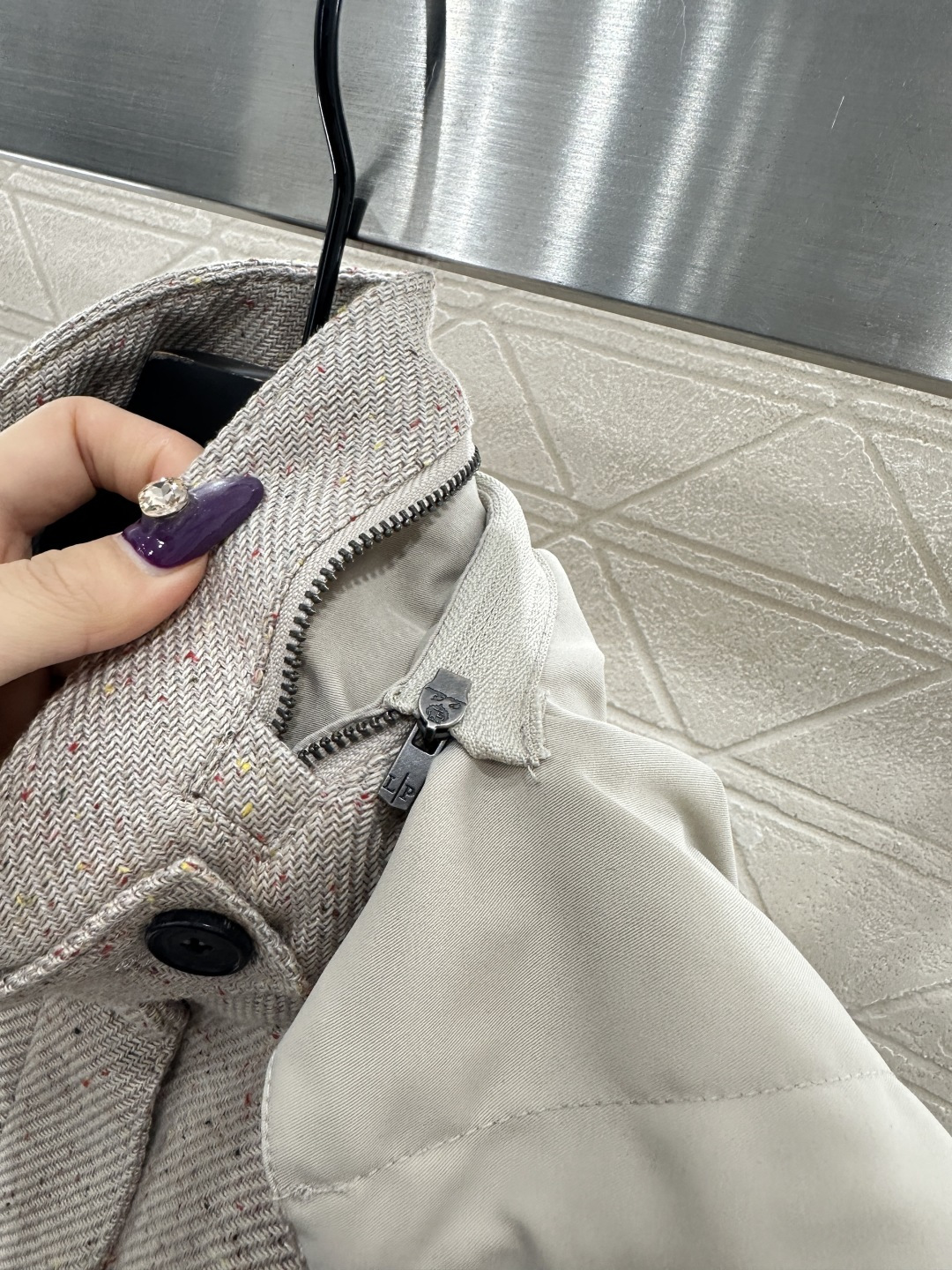 ♥lP。*♥2025新品上架 可拆卸连帽毛呢外套定制YB进口亚麻棉材质，里外双层处理，外层工艺处理，呈现