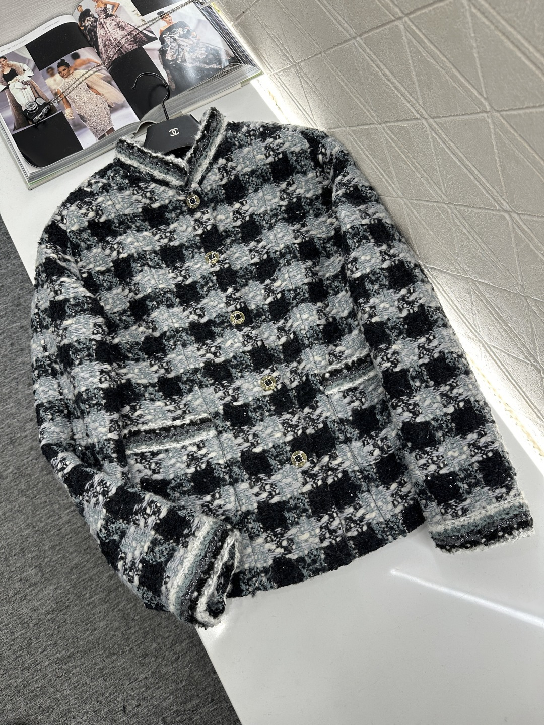 ♥Chane*♥2025新品上架     编织立领洋装外套25coco滑雪🎿系列#定制YB进口粗纺羊毛呢