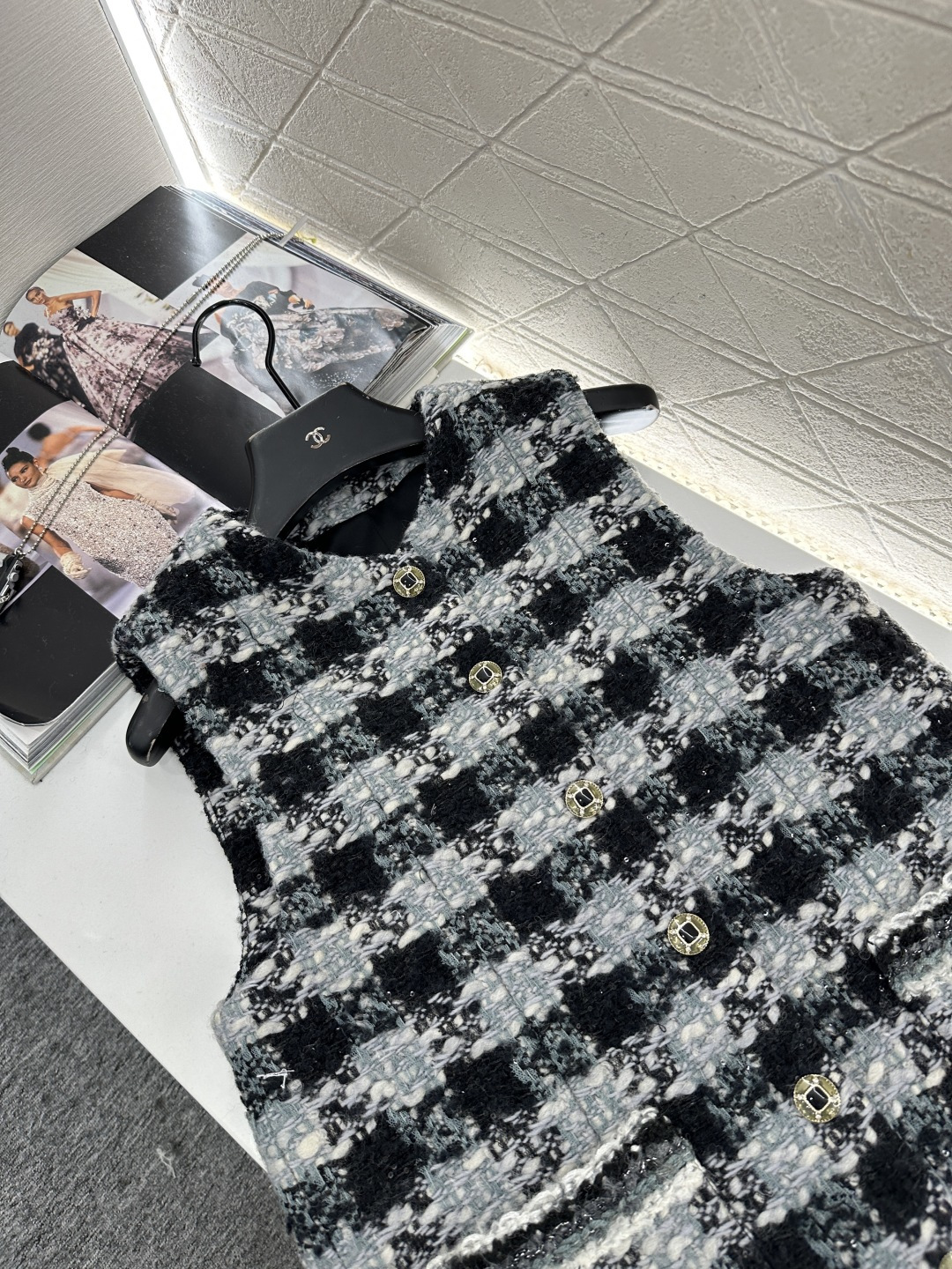 ♥Chane*♥2025新品上架       编织洋装马甲25coco滑雪🎿系列#定制YB进口粗纺羊毛呢