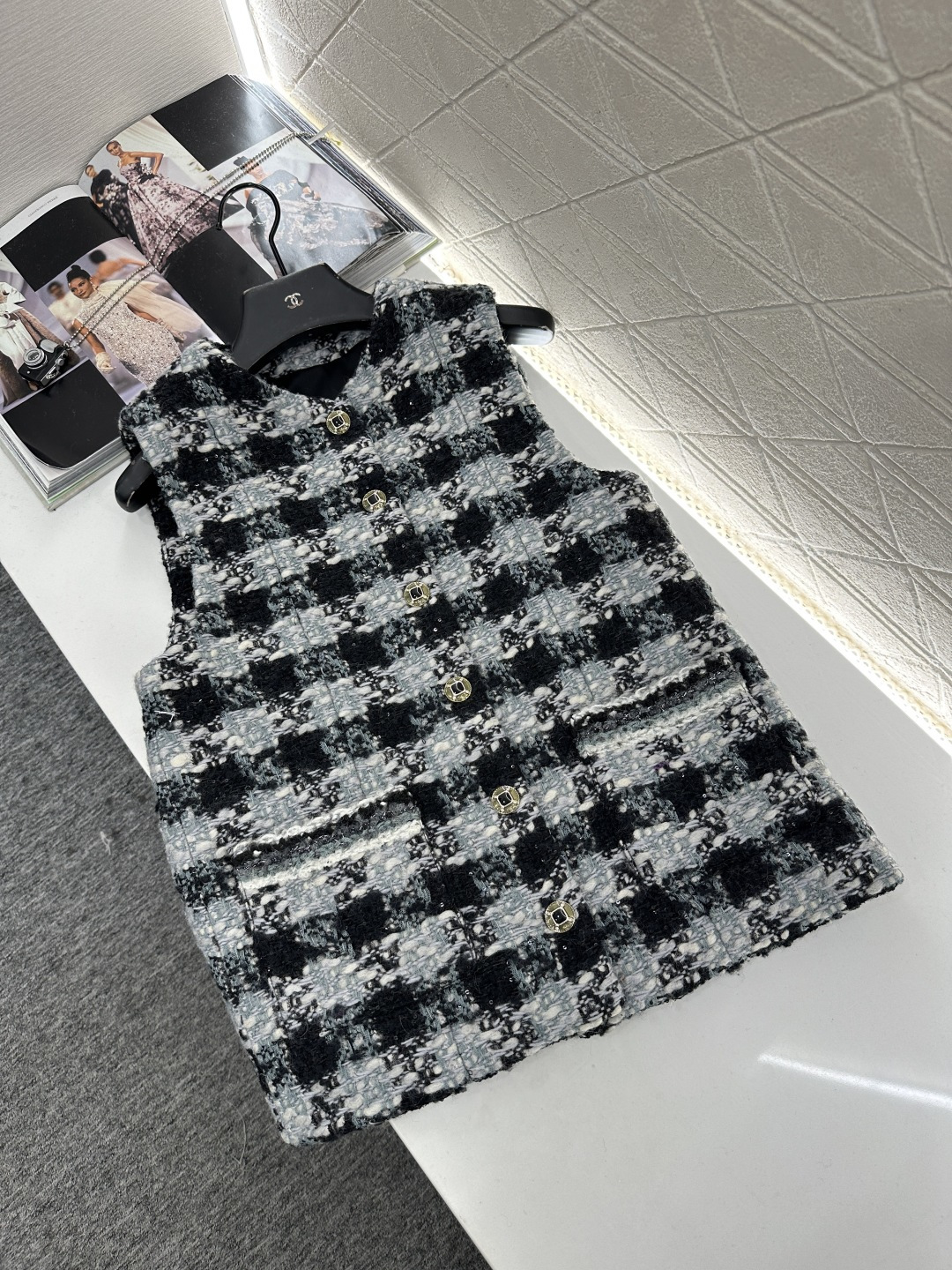 ♥Chane*♥2025新品上架       编织洋装马甲25coco滑雪🎿系列#定制YB进口粗纺羊毛呢