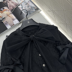 ♥Chane*♥2025新品上架 蝴蝶结花边皱褶衬衫定制YB进口材质,质感清透,飘逸气质,圆领长袖衬 ♥Chane*♥2025新品上架 蝴蝶结花边皱褶衬衫定制YB进口材质,质感清透,飘逸气质,圆领长袖衬