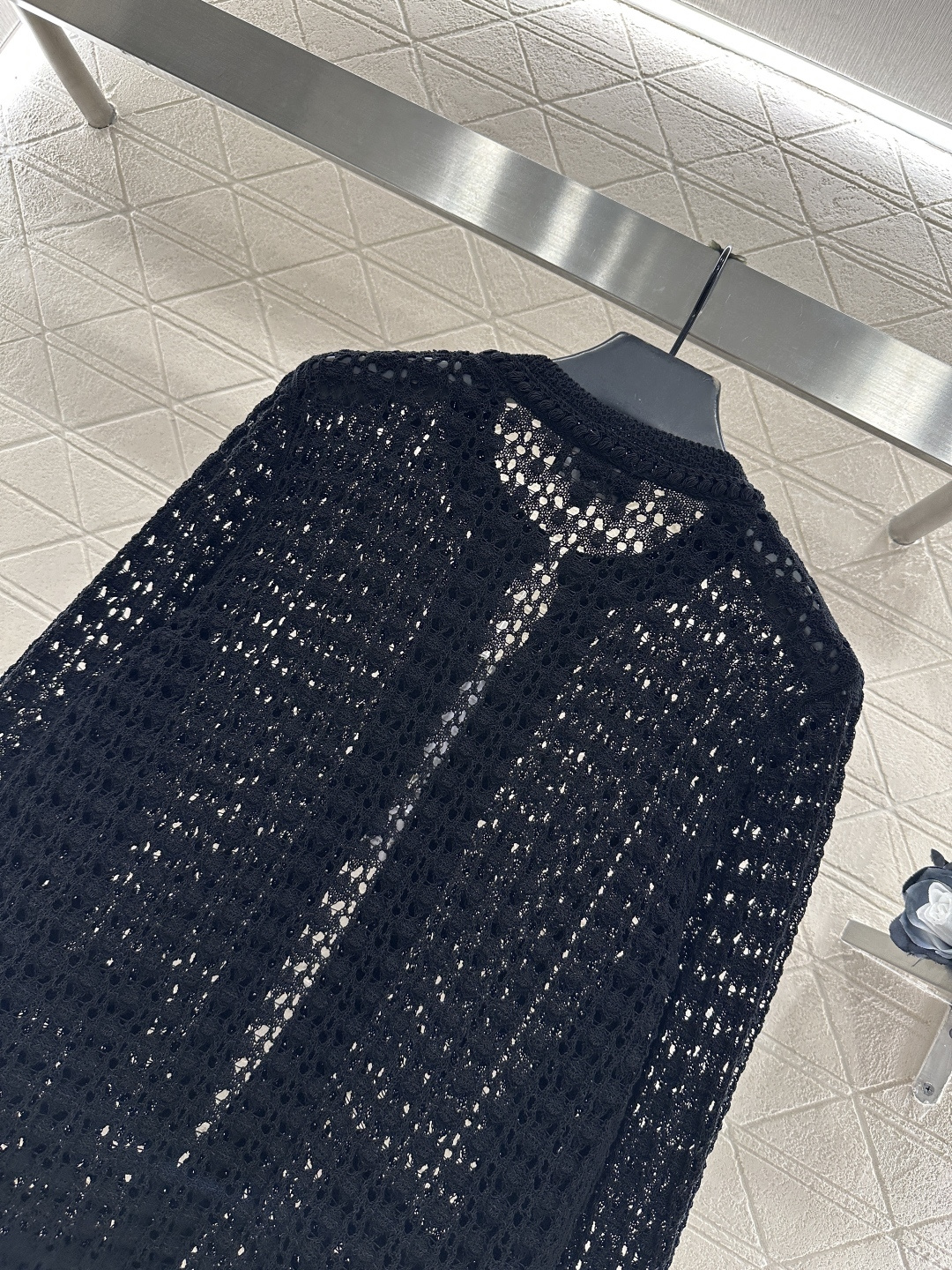 ♥Chane*♥2025新品上架 镂空圆领针织开衫定制YB棉毛纱线织造，细腻舒适，品相高级，圆领针织开衫