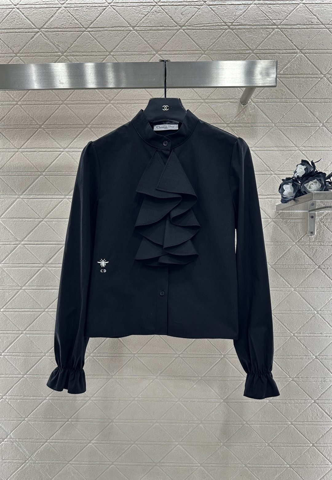 ♥Dio*♥2025新品上架 堆叠蛋糕领衬衣定制YB斜纹全棉材质，质感细腻，舒适透气，花边衬衫版型，大身