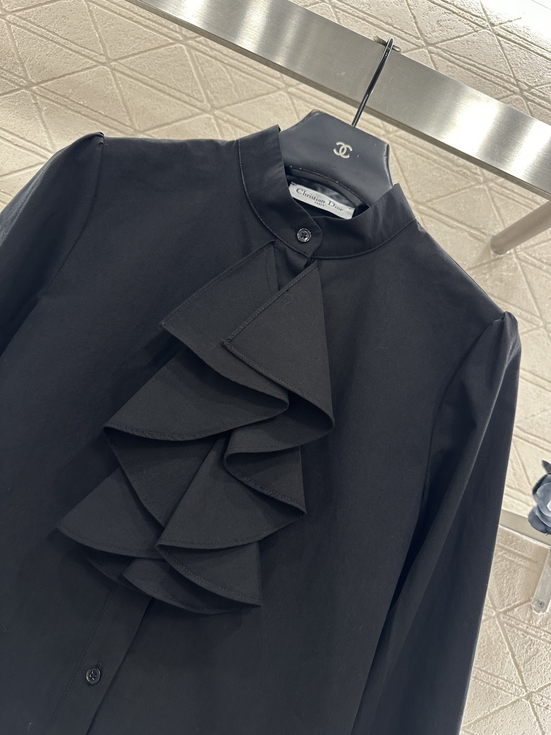 ♥Dio*♥2025新品上架 堆叠蛋糕领衬衣定制YB斜纹全棉材质，质感细腻，舒适透气，花边衬衫版型，大身